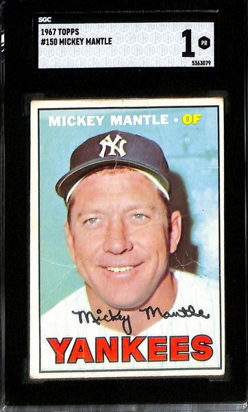 Lot of (4) SGC Graded Mickey Mantle Baseball Cards w. 1968 Topps #280 SGC 2