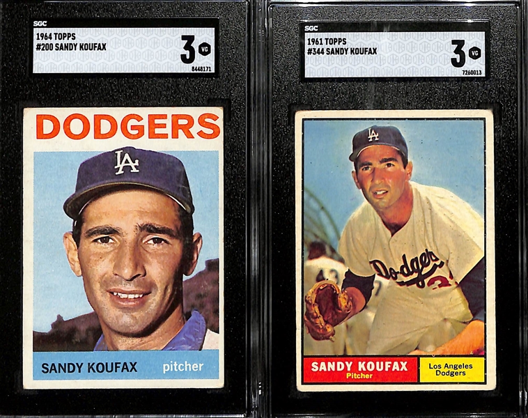 Lot of (4) SGC Graded Sandy Koufax Cards w. 1966 Topps #100 SGC 2.5