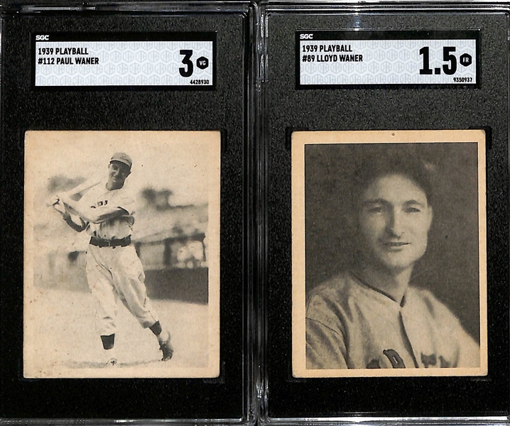 Lot of (6) Vintage SGC Graded Playball Baseball Cards w. Waner, Frisch, Gomez, Doerr