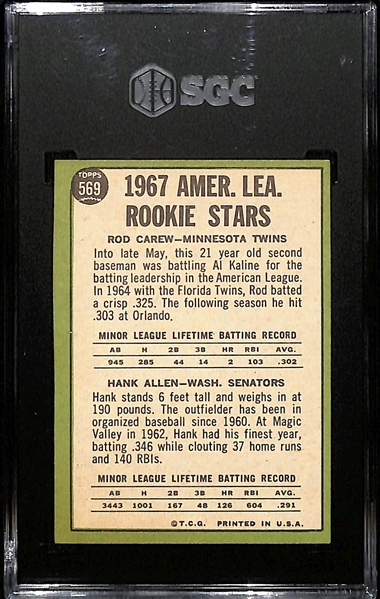 1967 Topps Rod Carew Rookie Card #569 Graded SGC 5
