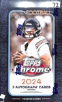 2024 Topps Chrome Football Sealed Hobby Box (2 Autographs per Box) - Potential Jayden Daniels, Bo Nix, Drake Maye & Caleb Williams Rookie Autographs!