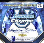 2024 Bowman Chrome University Football Sapphire Sealed Hobby Box (1 Autograph per Box) 