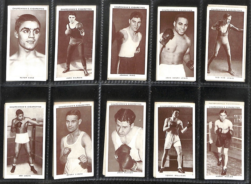 1938 Churchman's Boxing Personalities Complete Set of (50) Cards w. Joe Louis & Jack Dempsey