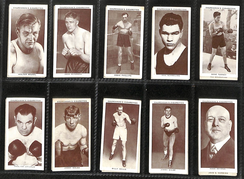 1938 Churchman's Boxing Personalities Complete Set of (50) Cards w. Joe Louis & Jack Dempsey