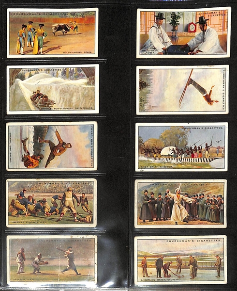 1929 Churchman's Sports Games & Many Lands Complete Set of (25) Cards w. Babe Ruth