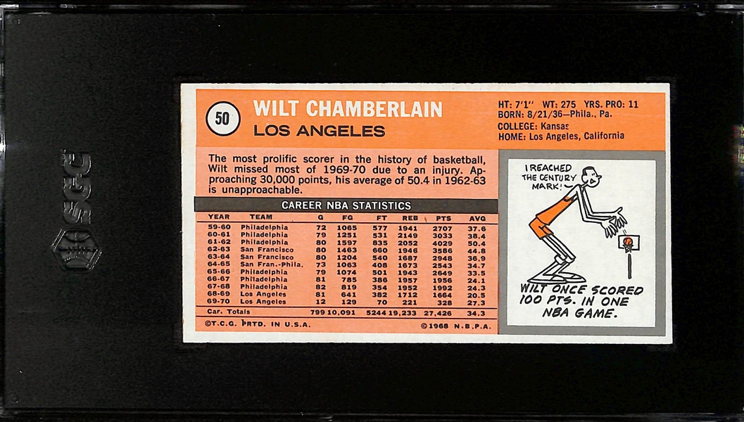 1970-71 Topps Wilt Chamberlain #50 Graded SGC 6