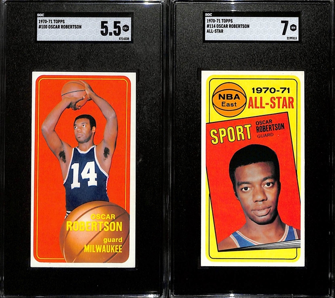 1970-71 Topps  Oscar Robertson Lot - #100 (SGC 5.5) & All-Star #114 (SGC 7)