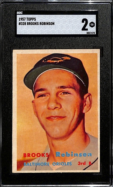 1957 Topps Brooks Robinson (HOF) Rookie Card Graded SGC 2