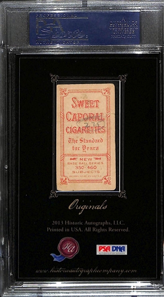 Zach Wheat (HOF) 1909-1912 T206 Sweet Caporal (Rarer Factory 42) Tobacco Card w. Cut Signature (PSA/DNA & Historic Autographs Slabbed)