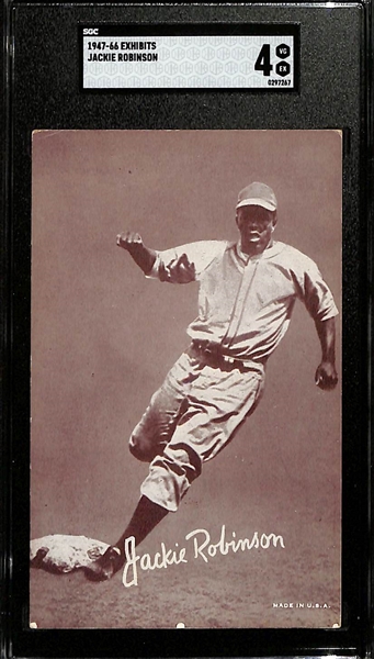 1947-66 Exhibits Jackie Robinson Rookie Era Card Graded SGC 4