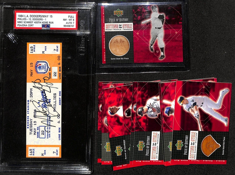 1984 Mike Schmidt Autographed 400th Home Run Full Ticket PSA 8