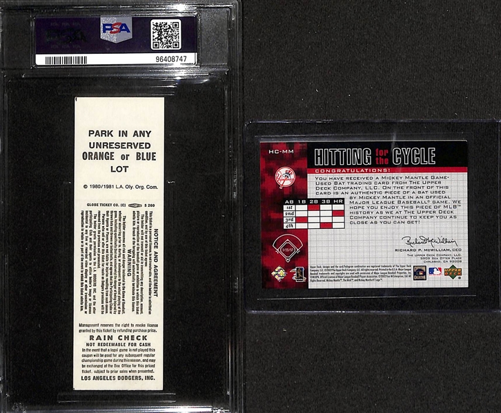 1984 Mike Schmidt Autographed 400th Home Run Full Ticket PSA 8