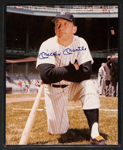 Mickey Mantle Signed 8 x 10 Photo (JSA Auction Letter)