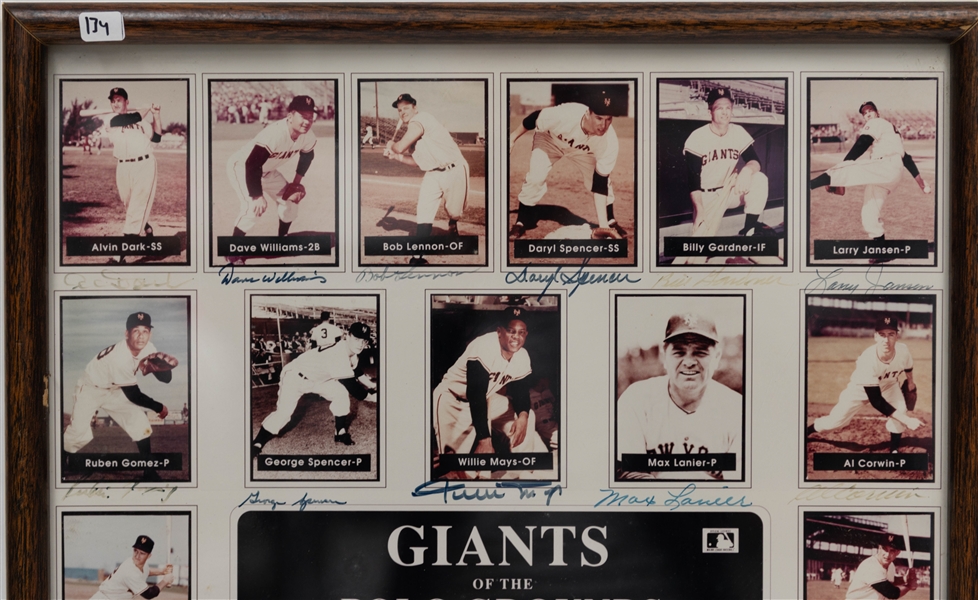 Giants of the Polo Grounds Signed Limited Edition 17 x 21 Poster w. Bob Lennon, Willie Mays, Bobby Thompson, Monte Irvin, + (JSA Auction Letter)