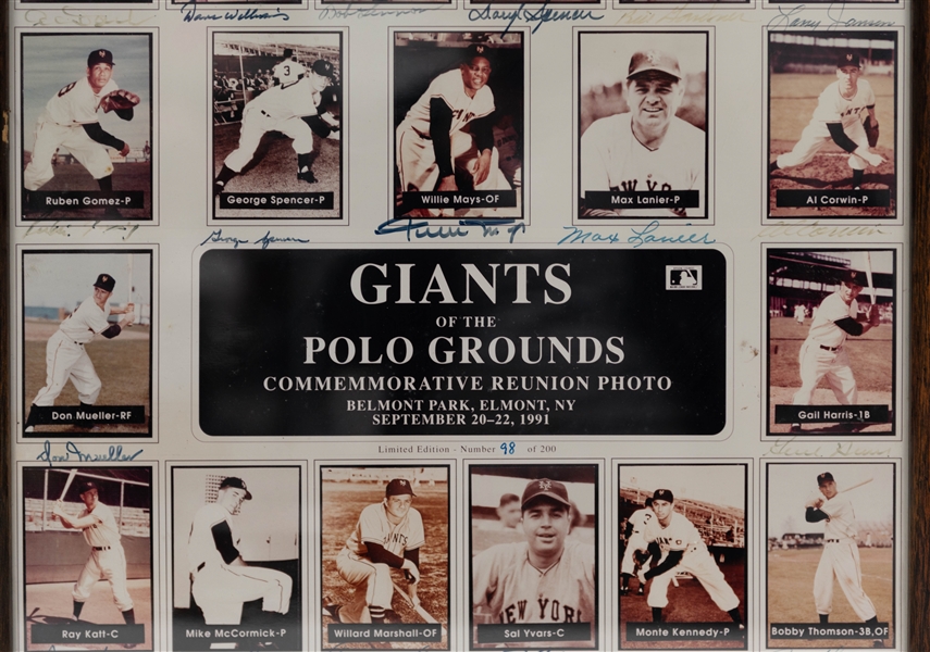Giants of the Polo Grounds Signed Limited Edition 17 x 21 Poster w. Bob Lennon, Willie Mays, Bobby Thompson, Monte Irvin, + (JSA Auction Letter)