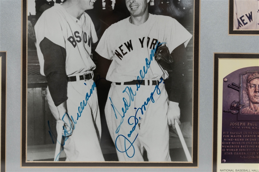 Ted Williams + Joe DiMaggio Signed 8 x 9 Photo within 21 1/2x 15 Frame (JSA Auction Letter)
