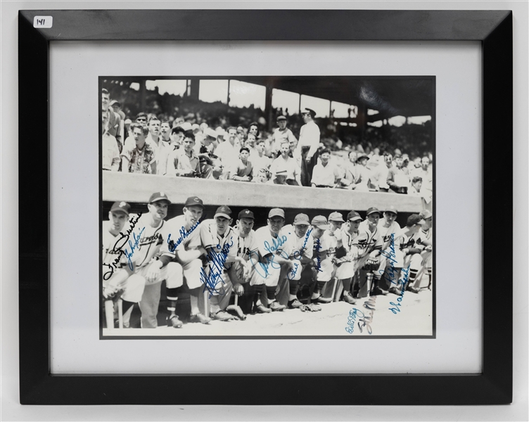 1940s-50 NL All Stars Signed 13 x 11 Photo within 20' x 16 Frame w/ Stan Musial, Warren Spahn, + (JSA Auction Letter)