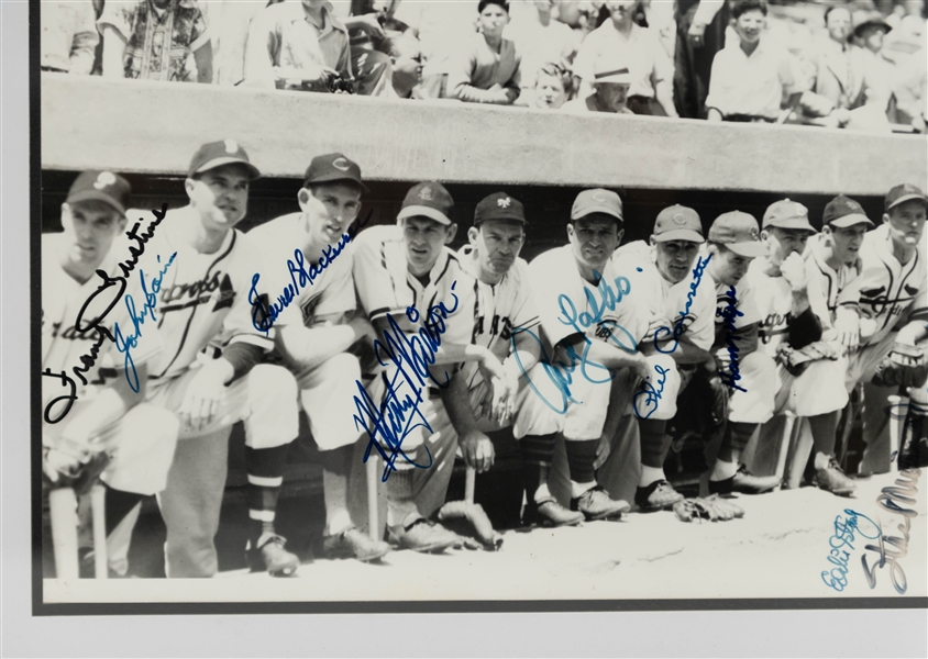 1940s-50 NL All Stars Signed 13 x 11 Photo within 20' x 16 Frame w/ Stan Musial, Warren Spahn, + (JSA Auction Letter)