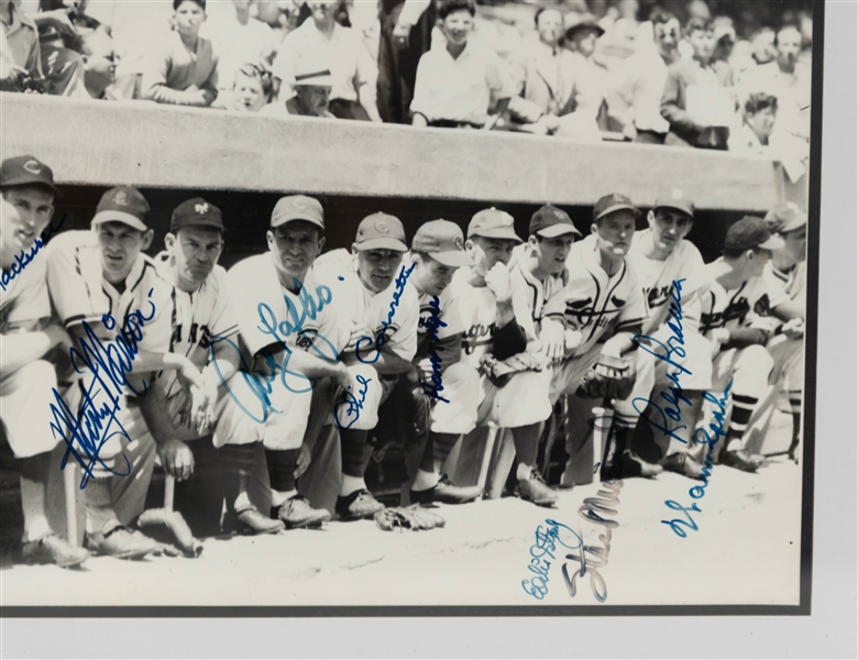 1940s-50 NL All Stars Signed 13 x 11 Photo within 20' x 16 Frame w/ Stan Musial, Warren Spahn, + (JSA Auction Letter)