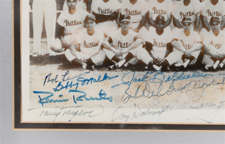 Lot of (5) Signed 1950s-70s Phillies Team Photos w/ (2) Robin Roberts, Sparky Anderson, + (JSA Auction Letter)