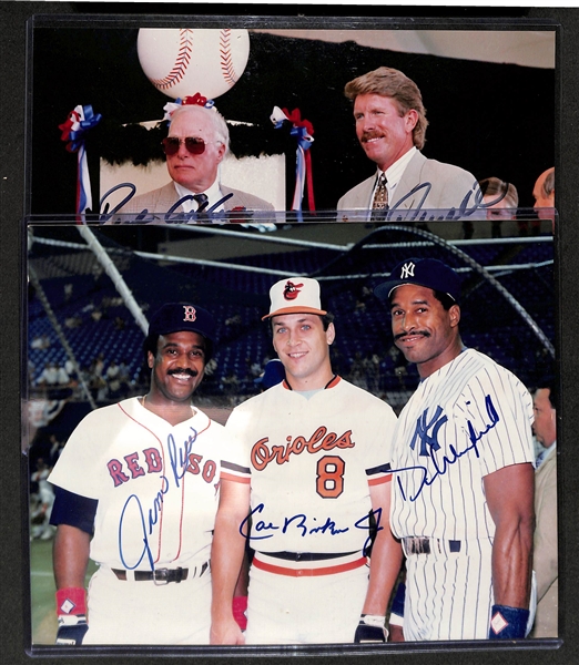 Lot of (2) Hall of Fame Signed 8 x 10 Photos- Jim Rice, Cal Ripken Jr, Dave Winfield + Richie Ashburn, Mike Schmidt (JSA Auction Letter)
