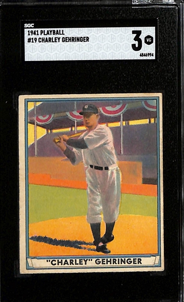 Graded Card Lot - 1941 Playball Charley Gehringer (SGC 3), 1941 Playball Mel Ott (SGC 2), 1951 Bowman Pee Wee Reese (SGC 1.5)