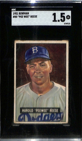 Graded Card Lot - 1941 Playball Charley Gehringer (SGC 3), 1941 Playball Mel Ott (SGC 2), 1951 Bowman Pee Wee Reese (SGC 1.5)