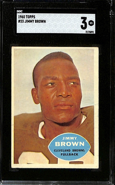 Topps Football Card Lot - 1959 Jim Brown (SGC 4) & 1960 Jim Brown (SGC 3)