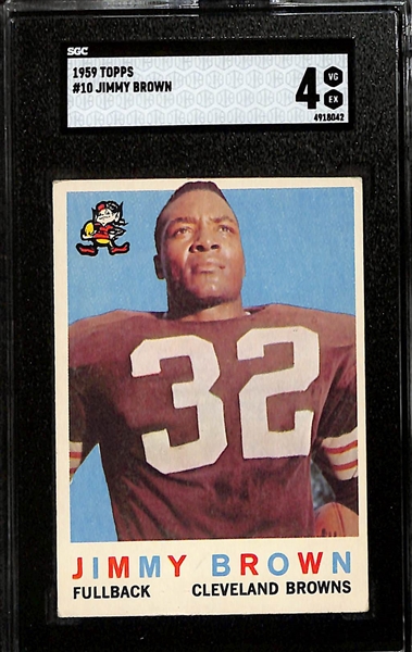 Topps Football Card Lot - 1959 Jim Brown (SGC 4) & 1960 Jim Brown (SGC 4)