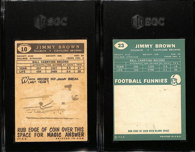 Topps Football Card Lot - 1959 Jim Brown (SGC 4) & 1960 Jim Brown (SGC 4)