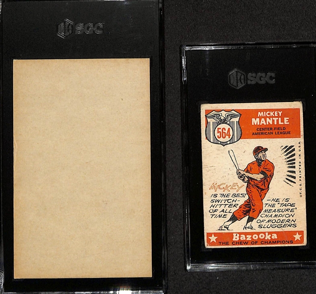 Mickey Mantle Lot - 1947-66 Exhibits (Batting, CK Connected, SGC Authentic) & 1959 Topps All-Star #564 (SGC 1)