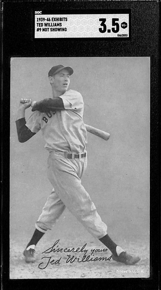 Exhibits Lot - 1939-46 Ted Williams (#9 Not Showing) SGC 3.5, 1947-1966 Hank Aaron SGC 4.5