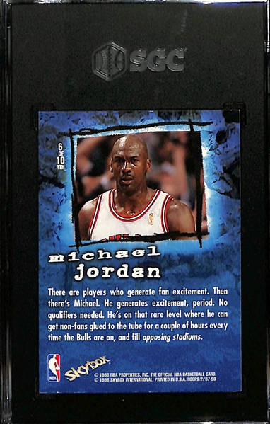 1997-98 Hoops Rock The House Michael Jordan Insert Card #6RTH Graded SGC 8.5