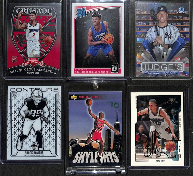 (14) Sports Cards w. 1998-99 Shaquille O'Neal (SGC 8), 1995 Hoops Hot List (SGC 7),  1998 Topps Chrome Michael Jordan, (2) Shai Gilgeous Alexander Rookies +