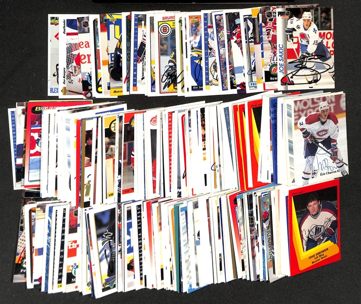 350+ Signed Hockey Cards w. Joe Sakic, (2) Scott Neidermayer, (2) Phil Borque, + (JSA Auction Letter)