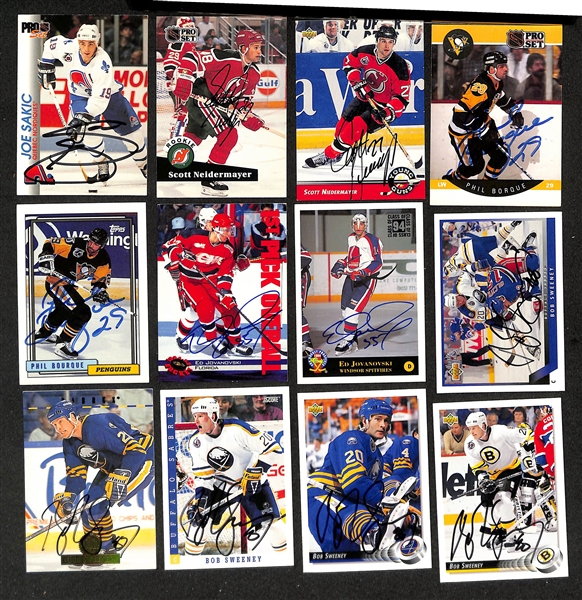 350+ Signed Hockey Cards w. Joe Sakic, (2) Scott Neidermayer, (2) Phil Borque, + (JSA Auction Letter)