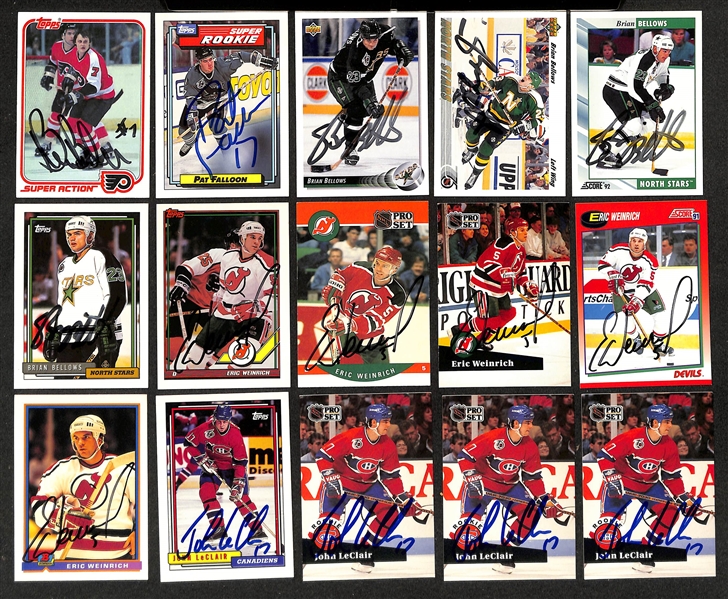 175+ Signed Hockey Cards w. (2) Joe Sakic, (3) Scott Stevens, (2) Jocelyn Thibault, (2) Ron Francis, + (JSA Auction Letter)