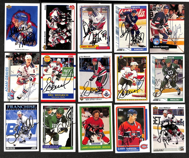 175+ Signed Hockey Cards w. (2) Joe Sakic, (3) Scott Stevens, (2) Jocelyn Thibault, (2) Ron Francis, + (JSA Auction Letter)