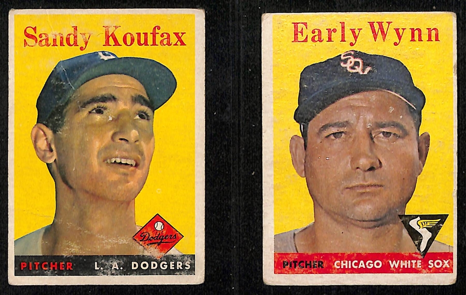  Lot of Approx (450) Assorted 1957-1961 Topps Baseball Cards w. 1958 Sandy Koufax