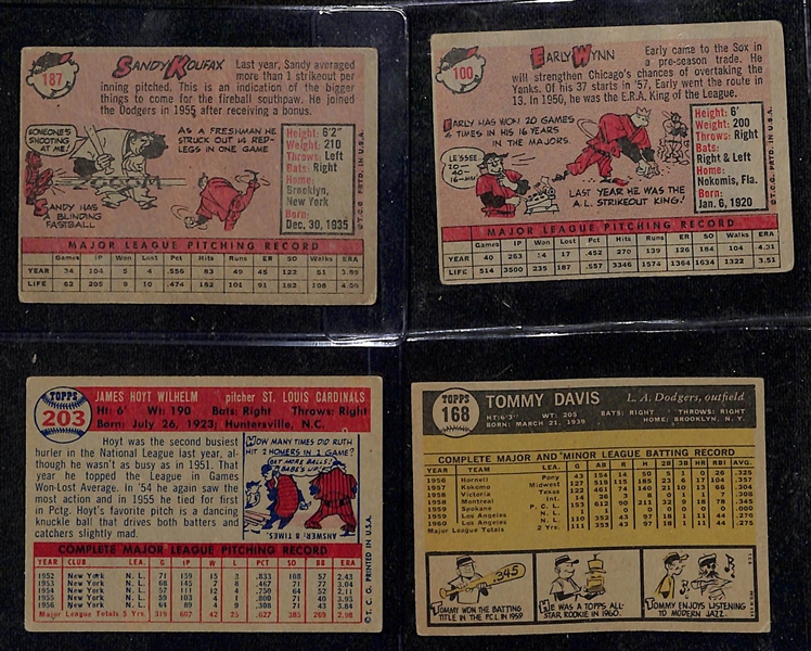  Lot of Approx (450) Assorted 1957-1961 Topps Baseball Cards w. 1958 Sandy Koufax