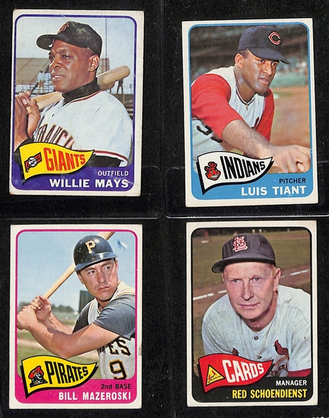 Lot of Approx (550) Assorted 1962-1965 Topps Baseball Cards w. 1965 Willie Mays & 1965 Luis Tiant Rookie Card