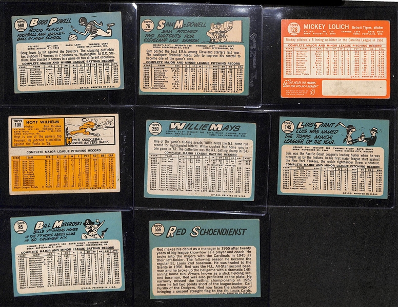  Lot of Approx (550) Assorted 1962-1965 Topps Baseball Cards w. 1965 Willie Mays & 1965 Luis Tiant Rookie Card