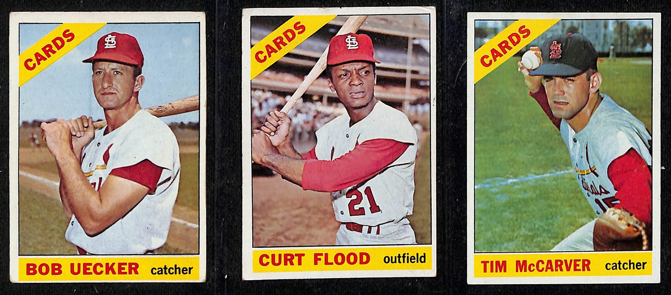 Lot of (600+) Assorted 1966 & 1967 Topps Baseball Cards w. 1966 Bob Uecker (TR) & 1966 Curt Flood