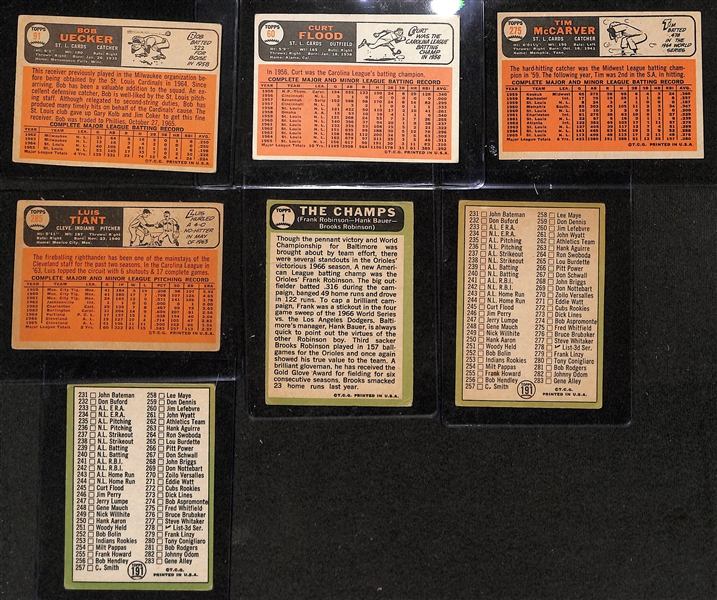 Lot of (600+) Assorted 1966 & 1967 Topps Baseball Cards w. 1966 Bob Uecker (TR) & 1966 Curt Flood