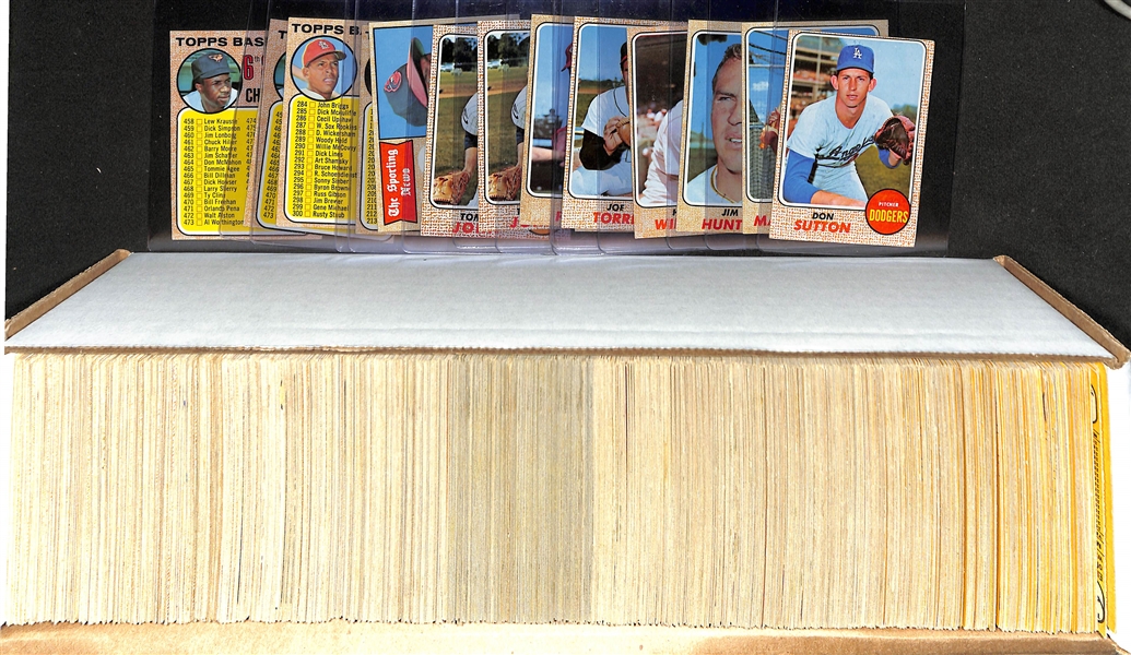  Lot of (750+) Assorted 1968 Topps Baseball Cards w. Don Sutton & Bill Mazeroski