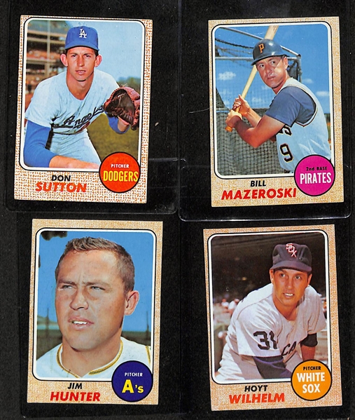  Lot of (750+) Assorted 1968 Topps Baseball Cards w. Don Sutton & Bill Mazeroski