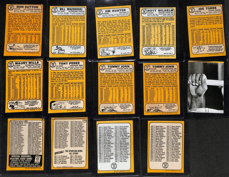  Lot of (750+) Assorted 1968 Topps Baseball Cards w. Don Sutton & Bill Mazeroski