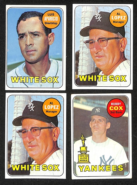  Lot of (350+) Assorted 1969 Topps Baseball Cards w. Bob Gibson & Sparky Lyle Rookie Card