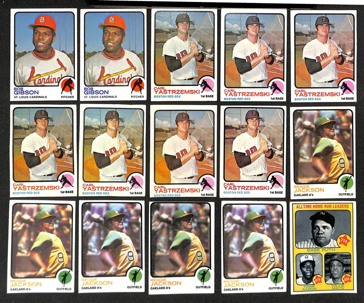 Lot of (2000+) Assorted 1973 Topps Baseball Cards Between Card #1-450 w. (3) Pete Rose & Nolan Ryan