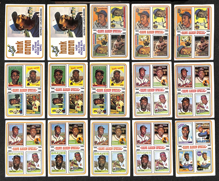 Lot of Approx (2000) Assorted 1974 Topps Baseball Cards w. (2) Hank Aaron & (3) Dave Parker Rookie Cards